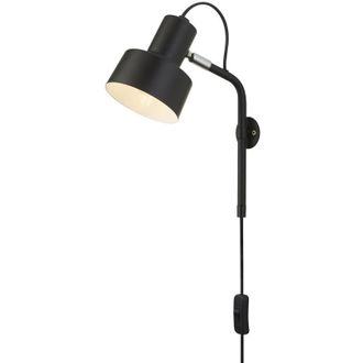 Searchlight Applique Moderna Conico Acciaio Bianco Nero 1 Luce E14