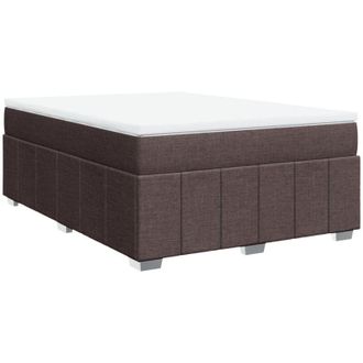 vidaXL Cama Box Spring Con Colch&oacute;n Tela Marr&oacute;n Oscuro 140x200 Cm Vidaxl