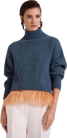 La DoubleJ High Kick Sweater - Dames - Coltruien - Blauw - XL - Truien & Vesten