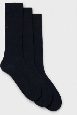 HUGO BOSS Mens HUGO Mens 3-Pack of Regular Length Socks with Logo Details NOS - Black 001 - Size: 6/6.5/7.5/7/11/10/8/8.5/12/9.5/9/11.5/10.5
