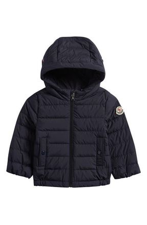 Moncler Kids Dilar Hooded Down Puffer Jacket in Navy at Nordstrom, Size 18-24M