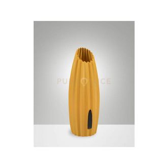 Fabas Luce Nadine lampada da tavolo senape in metallo e plastica riciclata attacco G9 inclusa dimmerabile