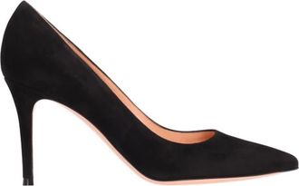 Gianvito Rossi 85 Suede Pump - Dames - Pumps - Zwart - 36 EU - Su&egrave;de - Schoenen