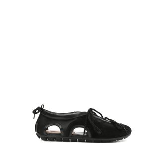 Simone Rocha Ballerinas, female, Black, Size: 10 US Cutout Ballerina Grip Trainer