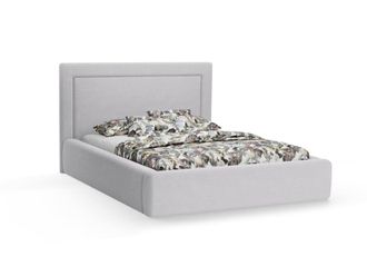 CXL by Christian Lacroix Cama con cabecero y ba&uacute;l 140x200cm de tejido boucl&eacute; gris claro