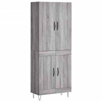 vidaXL Vidaxl - Aparador Alto Madera Contrachapada Gris Sonoma 69,5x34x180 Cm