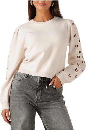 Object Objyuki L/S RE Knit Pullover - Dames - Ronde hals truien - Wit - XL - Truien & Vesten