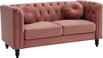 Vente-Unique Sof&aacute; de 2 plazas de terciopelo TURNER - Rosa viejo