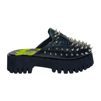 John Richmond Mules, female, Black, Size: 10 US Leather Mules