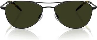 Oliver Peoples 57mm Pilot Polarized Sunglasses in Matte Black/G15 Polar at Nordstrom