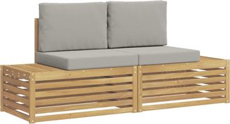 vidaXL 2 Uds. Conjunto De Sof&aacute;s De Exterior Blanco Vidaxl