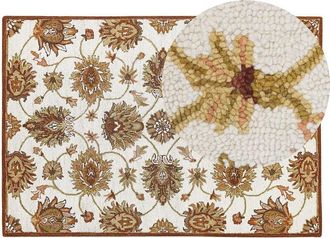 Beliani Rug EZINE Beige 140 x 200 cm Wool