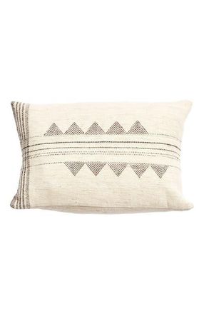 Studio Variously Kora White And Black Handloom Lumbar Pillow at Nordstrom, Size Small