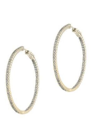 Kenneth Jay Lane Round-Cut Cubic Zirconia Hoop Earrings in Clear/gold at Nordstrom Rack