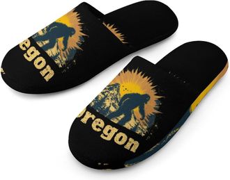 Generic Oregon Bigfoot Mountains Vintage Mens House Slippers Slip Indoor Slipper On Shoes Warm Outdoor