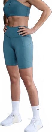 Nike Womens Biker Short In Light Blue