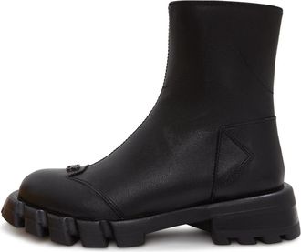 Cesare Gaspari Leren platte zool enkellaarzen - Dames - Enkellaarsjes - Zwart - 37 EU - Schoenen