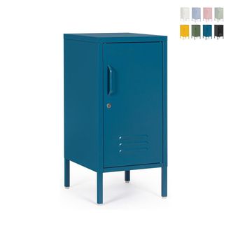 BIZZOTTO Mesita De Noche De Acero Con Estantes Regulables 40x35x76 Cambridge Yes - Azul Marino
