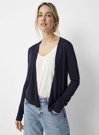Contemporaine Womens Fluid-knit open-front Cardigan Sweater