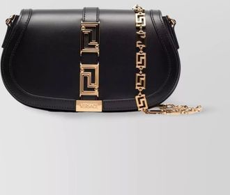 Versace leather crossbody bag chain strap