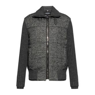 Dolce & Gabbana Gebreid Jasje met Pied-de-Poulepatroon - Heren - Vesten - Grijs - XL - Wol - Truien & Vesten