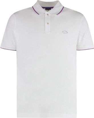 Paul & Shark Polo shirt van katoen-piqu&eacute; - Heren - Polos - Wit - 6XL - Katoen - Tops