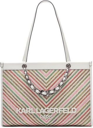 Karl Lagerfeld Savoie Chevron Raffia Tote in Multi Combo at Nordstrom