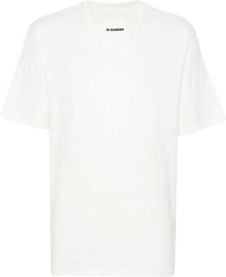 Jil Sander T-shirt met ronde hals - Heren - T-shirts - Wit - S - Katoen - Tops