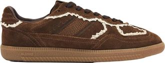 Alohas Alohas, Schoenen, Dames, Bruin, 37 EU, Katoen, Tb. 490 Leren Sneakers met Haakwerk
