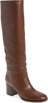 Gianvito Rossi Block Heel Tall Boot in Brown at Nordstrom, Size 37.5