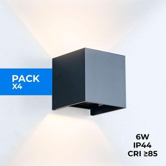 Philips Pack De 4 Apliques De Pared kurtin 6w Luz Up And Down