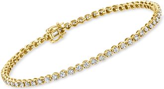 Ross-Simons Diamond Tennis Bracelet in 14kt Yellow Gold
