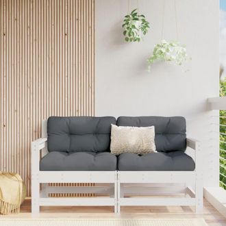 vidaXL Sof&aacute;s De Esquina De Jard&iacute;n 2 Uds Madera Maciza De Pino Blanco Vidaxl