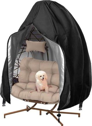 OEM Funda Para Silla De Patio Con Cremallera, Funda Grande Para Silla De Mimbre 200230 Cm, Impermeable, Funda Resistente Silla Exterior, Color Negro