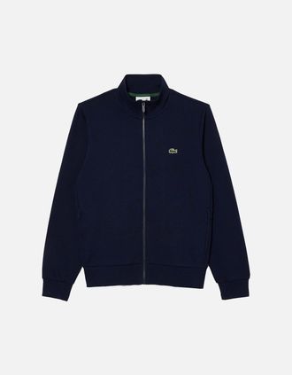 Lacoste Mens Lacoste Zip-Up High Neck Fleece Track Top Sweatshirt Midnight Blue - Size: 44