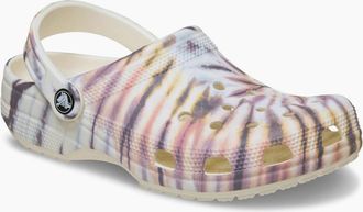 Crocs Womens Classic Tie Dye Womens Clogs - Chalk Multi Synth - Size: 8