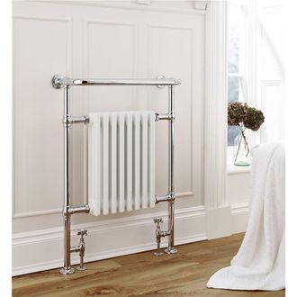 Clifton Horizontal Bathroom Towel Radiator 945mm (H) x 500mm (W) in Metallic Silver