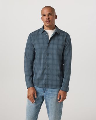 Vuori Clothing Long Sleeve Plaid Button Down Shirt | Dark Pewter | Medium