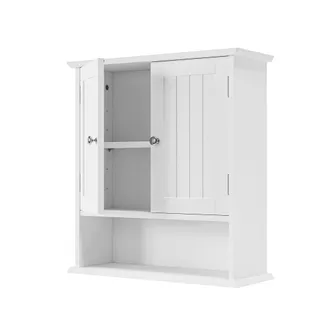 Urban Meuble Mueble de Ba&ntilde;o de Pared Blanco - Armario con 2 Puertas y Estante MDF