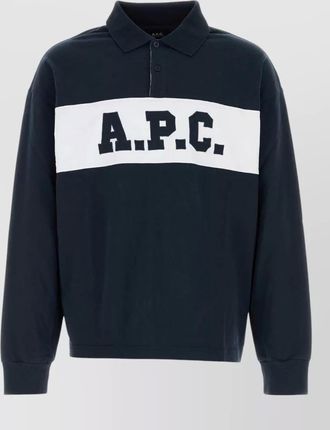 A.P.C. cotton oversized long-sleeve polo shirt