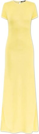 Jacquemus Maxi-jurk met korte mouwen - Dames - Maxi kleedjes - Geel - XS - Polyester - Kleedjes