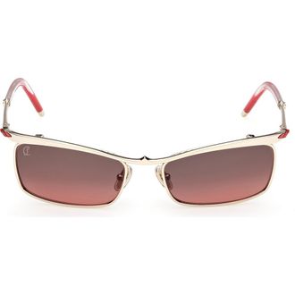 Christian Louboutin 55mm Rectangular Sunglasses in Pale Gold /Zeiss Smoke Mirror at Nordstrom