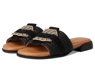 Gentle Souls Hudson Womens Dress Sandals Black Raffia : 7.5 M, Leather