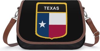 Generic Flag Of Texas State Crossbody Bags for Women Fashion Leather Shoulder Handbags With Adjustable Strap