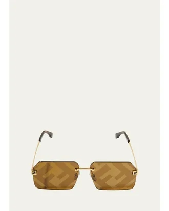 Fendi Mens FF-Monogram Square Sunglasses
