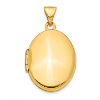 Diamond2Deal 14k Yellow Gold 21mm Oval Locket Pendant Pendant