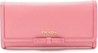Prada Pink Leather Long Wallet (Bi-Fold) (Pre-Owned)