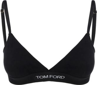 Tom Ford Bras, female, Black, S, Logo Elastic V-Neck Top