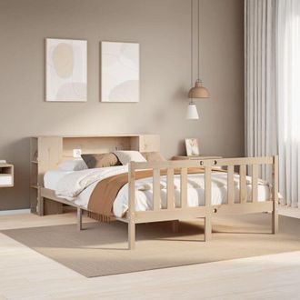 vidaXL Cama Con Estanter&iacute;a Sin Colch&oacute;n Madera Maciza De Pino 120x200cm Vidaxl