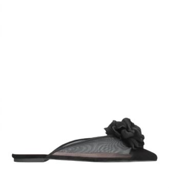 Pretty Ballerinas Womans Ella Mesh Mules In Black
